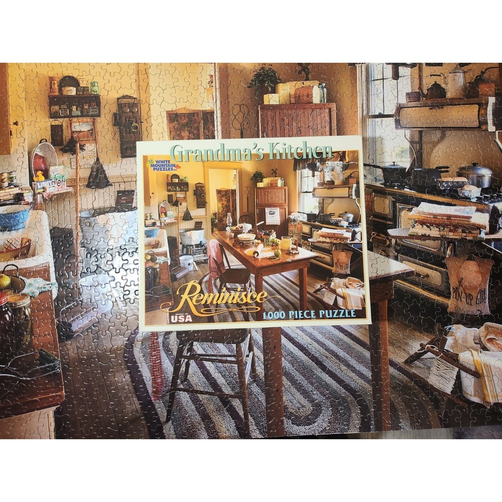 White Mountain Puzzles Grandma's Kitchen 1000 Piece Jigsaw Puzzle Reminisce 2008